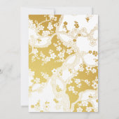 エレガント金ゴールド&ホワイトさくらんぼブロッサムブライダルシャワー 招待状 (裏面)