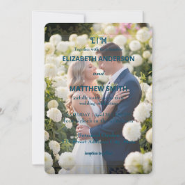 エレガント金ゴールド&ホワイトオーバーレイ結婚花 招待状