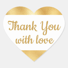 エレガント金ゴールド&ホワイトサンキューグラーム結婚ズ ハートシール