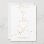 エレガント金ゴールド&ホワイトミニマリスト除草招待状 招待状 (正面)