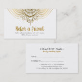 エレガント金ゴールド&ホワイトレース紹介カード 紹介カード (正面/裏面)