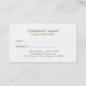 エレガント金ゴールド&ホワイトレース紹介カード 紹介カード (裏面)