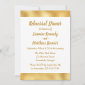 エレガント金ゴールド&ホワイト結婚のリハーサルディナーグラム 招待状 (正面)