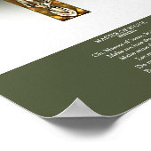 エレガント金ゴールド&ルビークロス ポスター (角)