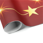 エレガント金ゴールド&レッドクリスマススターパターン ラッピングペーパー (ロールコーナー)