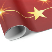 エレガント金ゴールド&レッドクリスマススターパターン ラッピングペーパー (ロールコーナー)