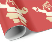 エレガント金ゴールド&レッドサンタクロースのクリスマスパターン ラッピングペーパー (ロールコーナー)