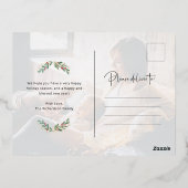 エレガント金ゴールド |写真付き黒 箔シーズンポストカード (裏面)