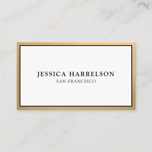 エレガント金ゴールド 名刺 (正面)