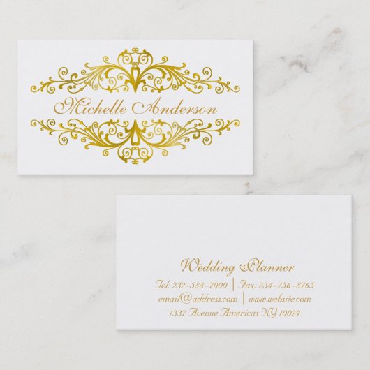 エレガント金ゴールド 名刺 (正面/裏面)