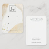 エレガント金ゴールド・抽象芸術・ロゴ2イヤリング・ディスプレイ 名刺 (正面/裏面)