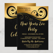 エレガント金ゴールド 招待状 (正面/裏面)