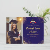 エレガント金ゴールド・海軍の卒業発表 招待状 (スタンド正面)