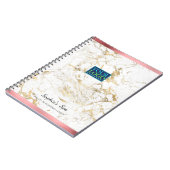 エレガント金ゴールド/白大理石、バラ金ゴールドバーBus.Name ノートブック (左側)