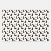 エレガント金ゴールド、白黒クリスマモダンス ラッピングペーパーシート (正面2)