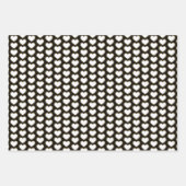 エレガント金ゴールド、白黒ハートパターン ラッピングペーパーシート (正面2)