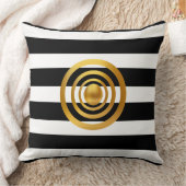 エレガント金ゴールド、白黒 クッション (ブランケット)