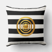 エレガント金ゴールド、白黒 クッション (裏面)