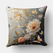 エレガント金ゴールド、花を投げるピンク クッション (裏面)