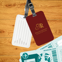 エレガント金ゴールド&赤ワインモノグラムの