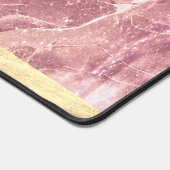 エレガント金ゴールド&赤面ピンクガーリー名大理石を追加 デスクマット (コーナー)