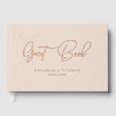 エレガント金ゴールド – 銅 – 銀 – 箔結婚の ゲストブック (正面)