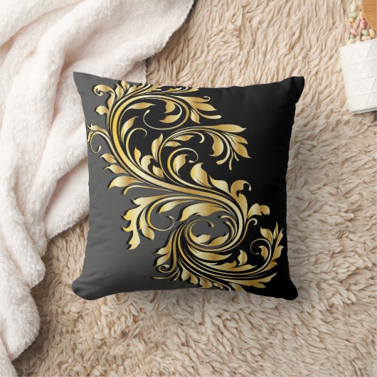 エレガント金ゴールド、黒と灰色のデザイン クッション (ブランケット)