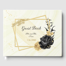 エレガント金ゴールド&黒花植物園 ゲストブック
