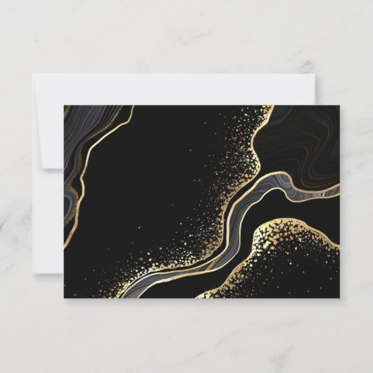 エレガント金ゴールド&黒花植物園 サンキューカード (裏面)