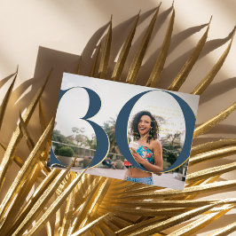 エレガント金ゴールド | 30th誕生日パーティー写真 箔招待状