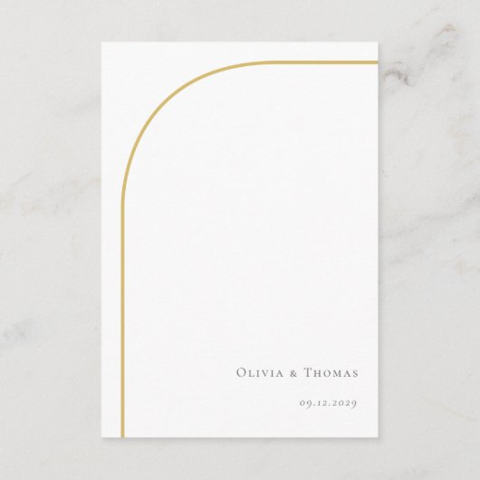 エレガント金ゴールドArchの結婚詳細エンクロージャカード エンクロージャーカード (裏面)