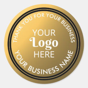 エレガント金ゴールドBusiness Thank You Company Logo ラウンドシール