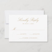 エレガント金ゴールドChinoiserieビクトリアンフローラ結婚ズ 出欠カード (正面)