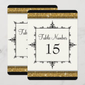 エレガント金ゴールドnブラックヴィンテージスクリプトタイポグラフィ 招待状 (正面/裏面)