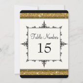 エレガント金ゴールドnブラックヴィンテージスクリプトタイポグラフィ 招待状 (正面)