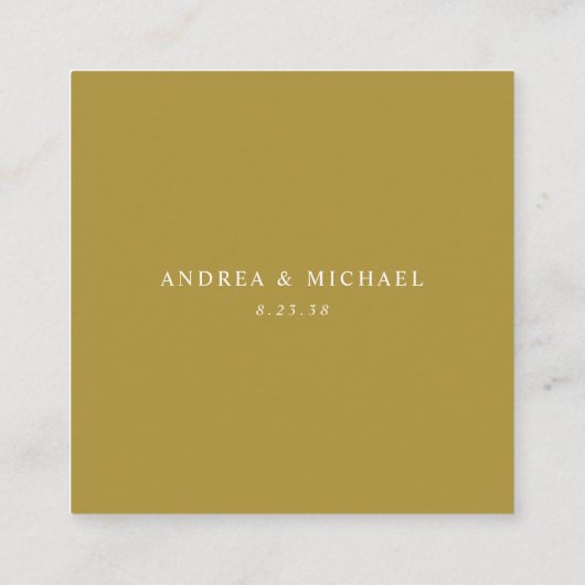 エレガント金ゴールドQRコード結婚のWebサイト エンクロージャーカード (裏面)