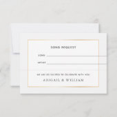 エレガント金ゴールドRSVP & Song Request Card セーブザデート (裏面)