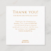 エレガント金ゴールドVenusイヤリング表示 スクエア名刺 (裏面)