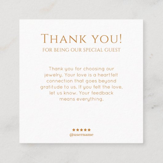 エレガント金ゴールドVenusイヤリング表示 スクエア名刺 (裏面)