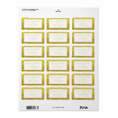 エレガント金スタイリッシュ箔プリント差出人住所 ラベル (フルシート)