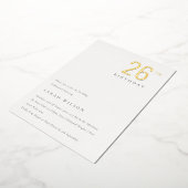 エレガント金ミニマル箔Any Age誕生日 箔招待状 (回転した状態)