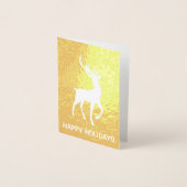 エレガント金実在箔ディアハッピーホリデーズ 箔カード (正面)