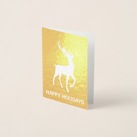 エレガント金実在箔ディアハッピーホリデーズ 箔カード (正面)