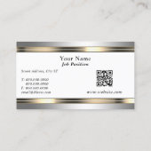 エレガント金属銀と金ゴールド 名刺 (裏面)