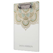 エレガント金箔ティール(緑がかった色)ターコイズ クリップボード (左)