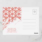 エレガント金箔フェスティバルオーナメントクリスマスパーティー 箔招待状ポストカード (裏面)