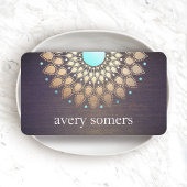 エレガント金箔曼荼羅華美木目 名刺