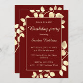 エレガント金離れ金誕生会 招待状 (正面/裏面)