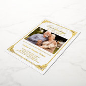 エレガント金50周年記念結婚写真 箔招待状 (回転した状態)