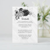 エレガント銀と黒の花と葉詳細 エンクロージャーカード (スタンド正面)